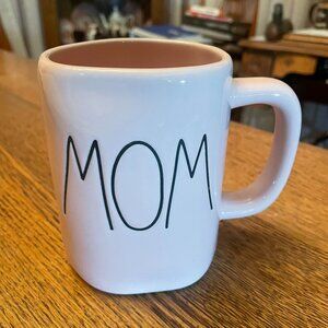 Rae Dunn "Mom" Tall Pink Coffee Cup Mug
